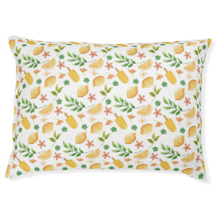 Watercolor Lemons & Popsicles Pet Bed