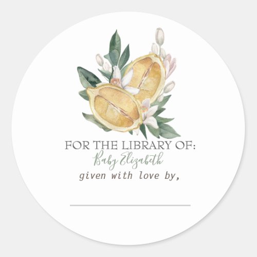 Watercolor Lemons Pregnancy  Classic Round Sticker