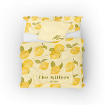 Watercolor Lemons - Rustic pattern - Duvet Cover