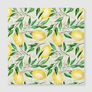 Watercolor lemons, seamless fruit pattern.