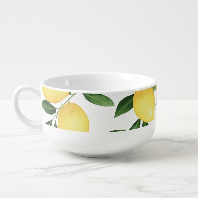 WATERCOLOR LEMONS SOUP MUG (Right)