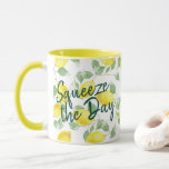 Watercolor Lemons Squeeze The Day Mug at Zazzle
