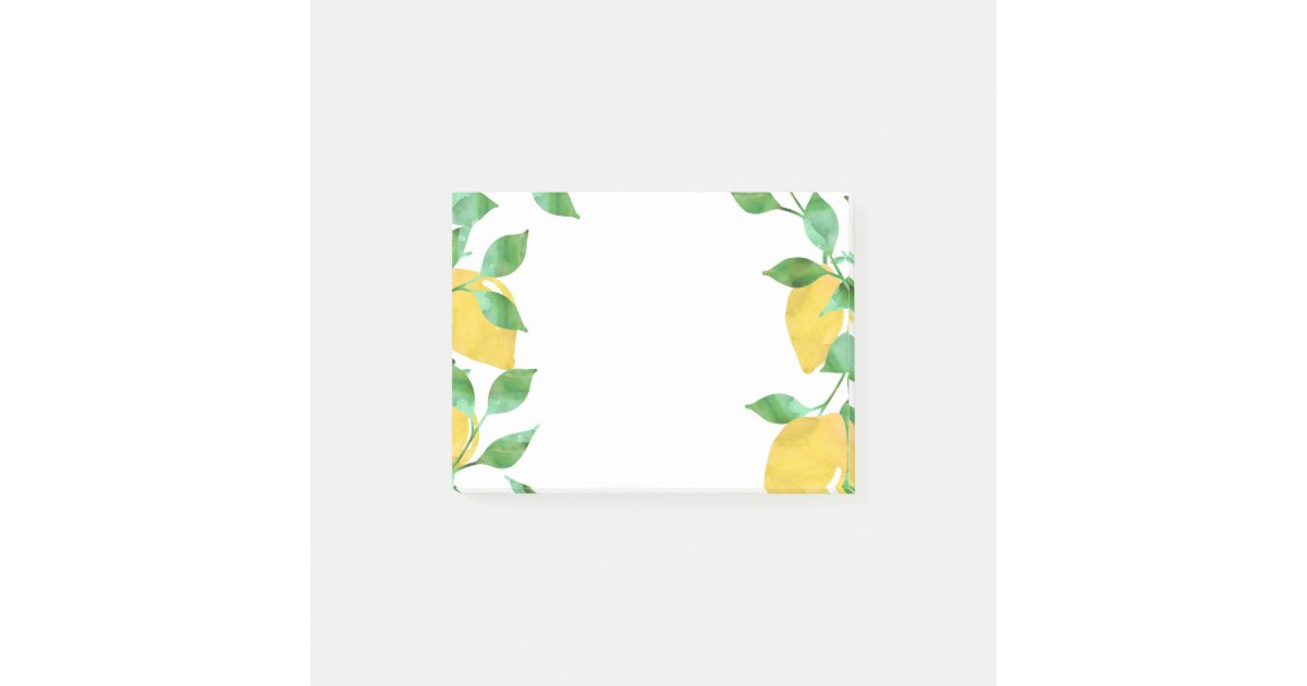 Watercolor Lemons Sticky Notes | Zazzle.com