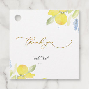 Watercolor Lemons Summer Favor Tags