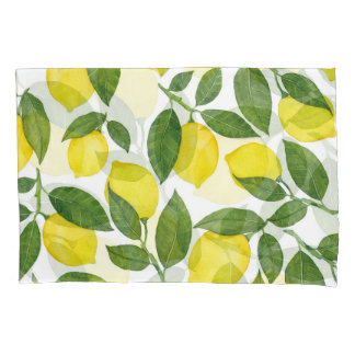 Watercolor Lemons: Summer Fruit Pattern Pillow Case