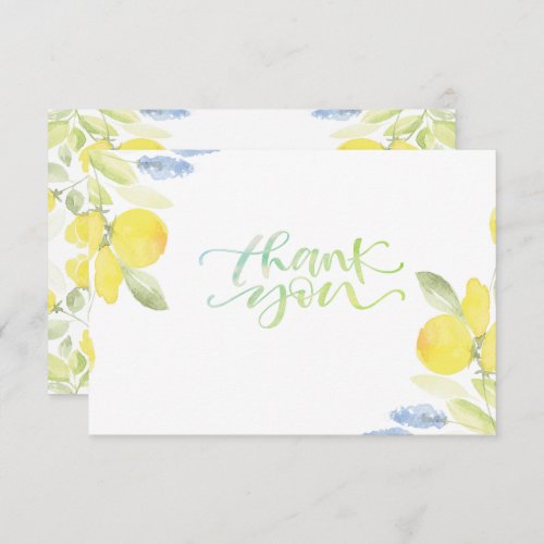 Watercolor Lemons Thank You Card