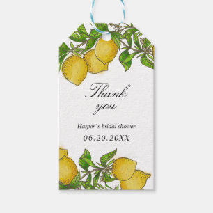 Watercolor lemons thank you gift tags