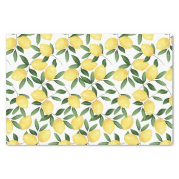 Watercolor Lemons Tissue Paper by GIFTSBYHEATHERMYERS at Zazzle