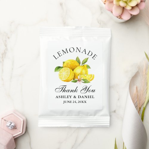 Watercolor Lemons Wedding Favor Lemonade Drink Mix