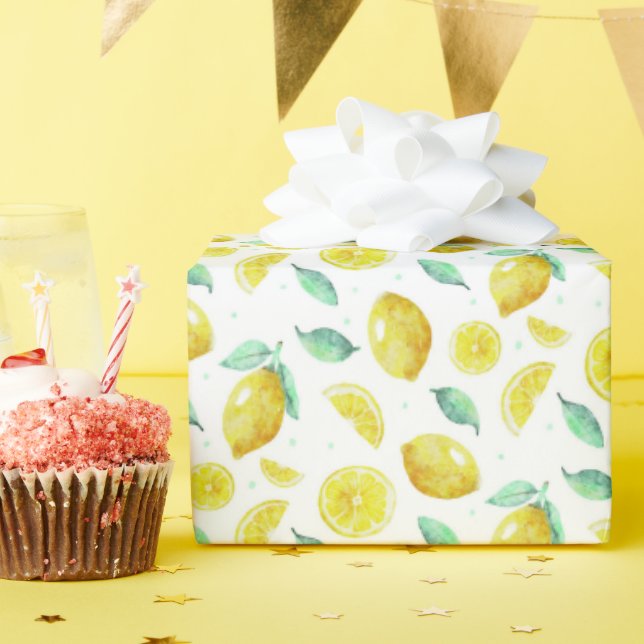 Watercolor lemons  wrapping paper (Birthday Party)