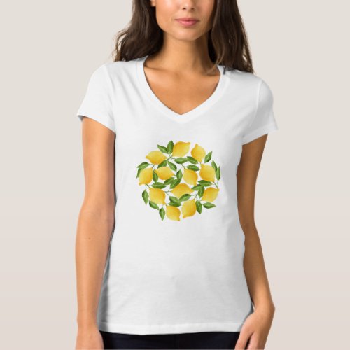 Watercolor lemons wreath T_Shirt