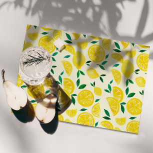 Watercolor lemons - yelllow and green placemat