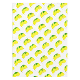 Watercolor Lemons Yellow Fruits Citrus  Tablecloth