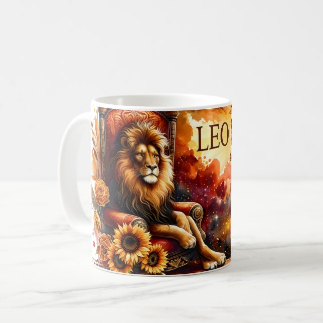 Watercolor Leo Coffee Mug (Front Left)