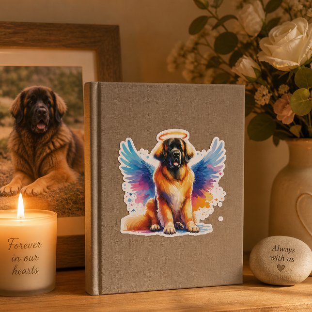 Watercolor Leonberger Dog Angel Sticker (leonberger angel notebook)