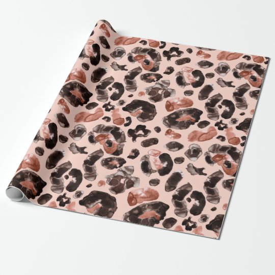 Watercolor leopard animal print pattern wrapping paper | Zazzle.com