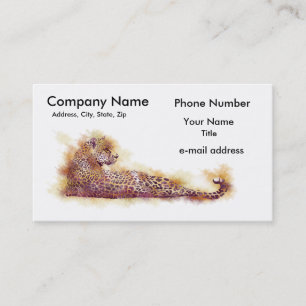 Watercolor Leopard Business Card