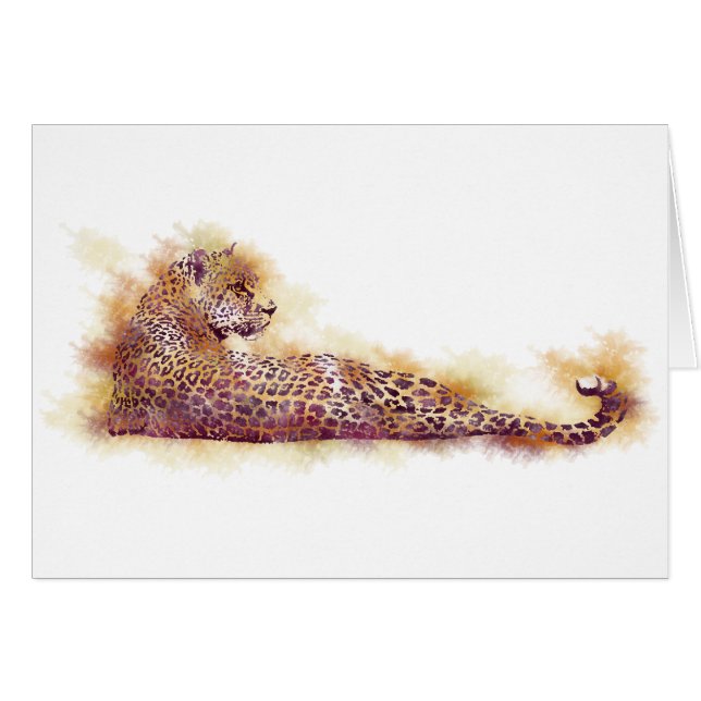 Watercolor Leopard Cards (Front Horizontal)