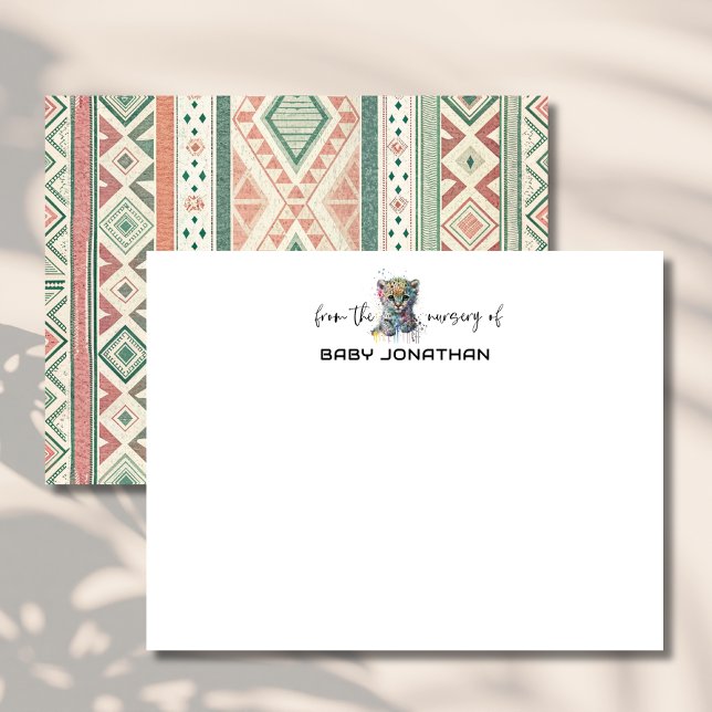 Watercolor Leopard Chic Nursery Note Card (Creator Uploaded)