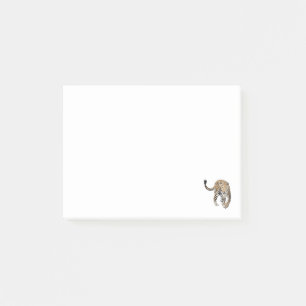 watercolor leopard jungle cat painted animal green post-it notes