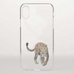 watercolor leopard jungle cat painted animal green iPhone x case