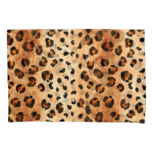 Watercolor Leopard Print: Exotic Fur Texture Pillow Case