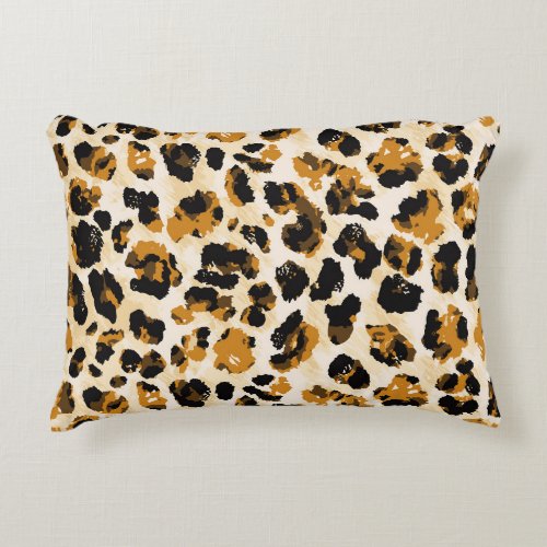 Watercolor leopard skin tie_dye gradient accent pillow