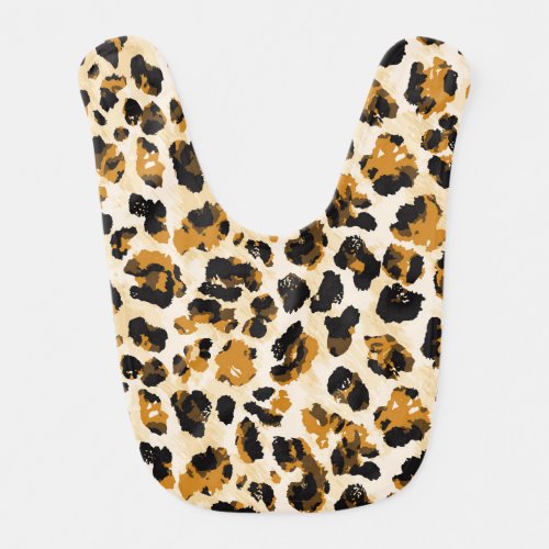 Watercolor leopard skin tie_dye gradient baby bib