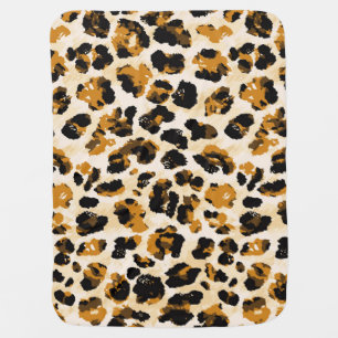 Watercolor leopard skin, tie-dye gradient. baby blanket