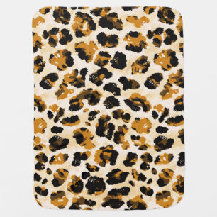 Watercolor leopard skin, tie-dye gradient. baby blanket