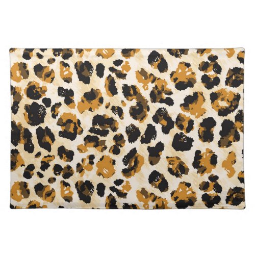 Watercolor leopard skin tie_dye gradient cloth placemat