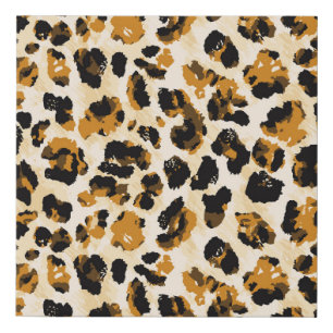 Watercolor leopard skin, tie-dye gradient. faux canvas print