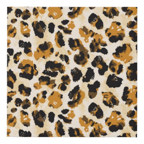 Watercolor leopard skin tie_dye gradient faux canvas print