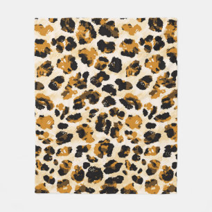 Watercolor leopard skin, tie-dye gradient. fleece blanket