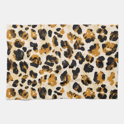Watercolor leopard skin tie_dye gradient kitchen towel