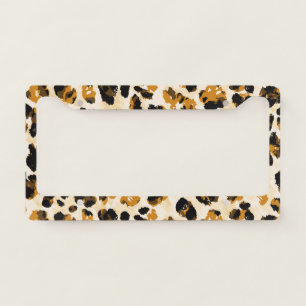Watercolor leopard skin, tie-dye gradient. license plate frame