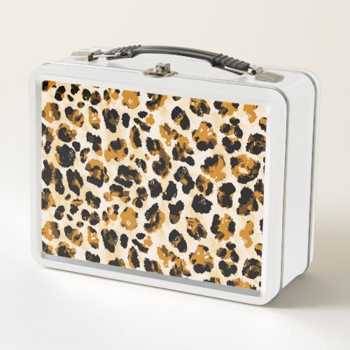 Watercolor leopard skin tie_dye gradient metal lunch box