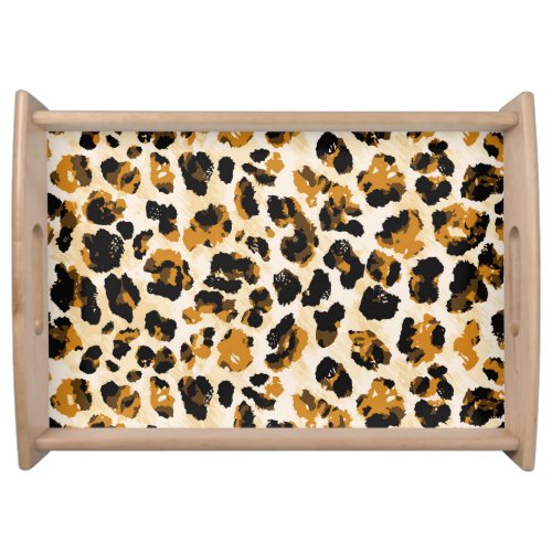 Watercolor leopard skin tie_dye gradient serving tray