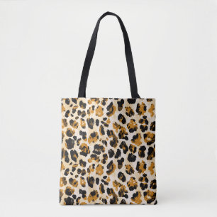 Watercolor leopard skin, tie-dye gradient. tote bag