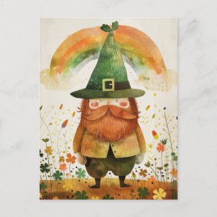 Watercolor Leprechaun Whimsical St. Patrick's Day Postcard