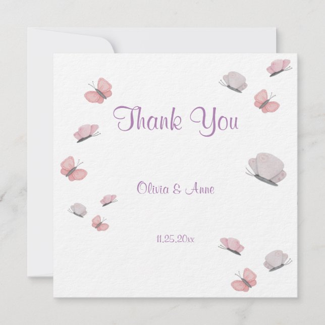 Watercolor lesbian Thank You Weeding  (Front)