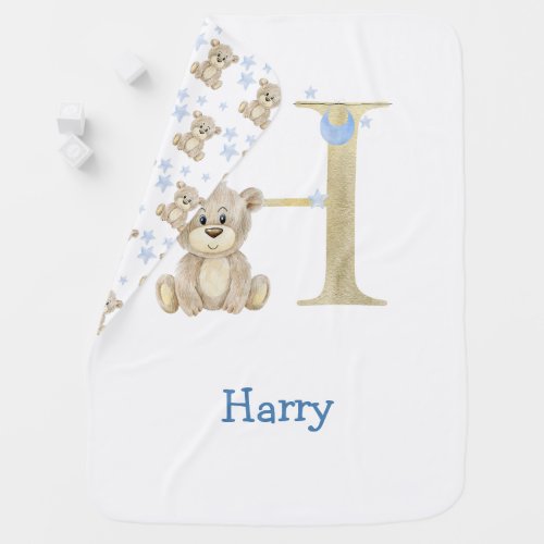 Watercolor letter H Baby Blanket