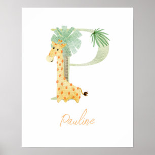 Watercolor letter P Poster