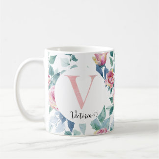 Watercolor letter V Coffee Mug