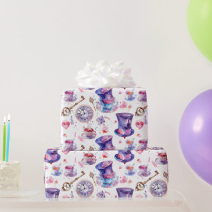 Watercolor Lewis Carroll’s Alice in Wonderland Wrapping Paper