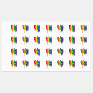 Watercolor LGBT Love Wins Rainbow Paint Typographi Kids' Labels