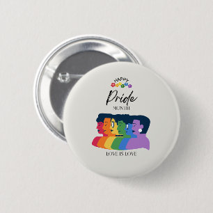 Watercolor LGBTQ PRIDE Month Party Button