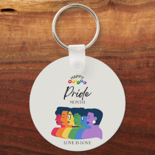 Watercolor LGBTQ PRIDE Month Party Keychain