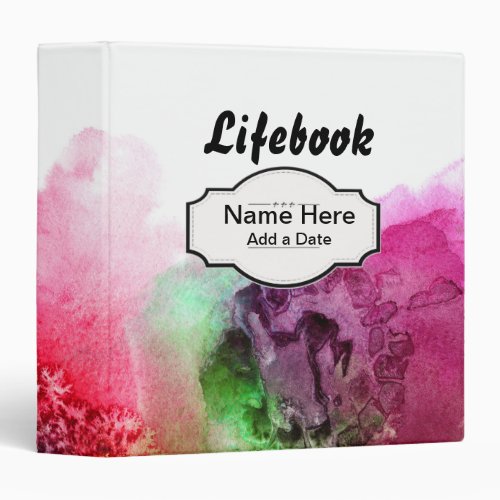 Watercolor Lifebook Foster Care Adoption 3 Ring Binder