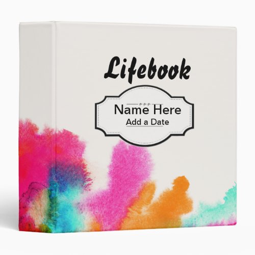 Watercolor Lifebook Foster Care Adoption 3 Ring Binder